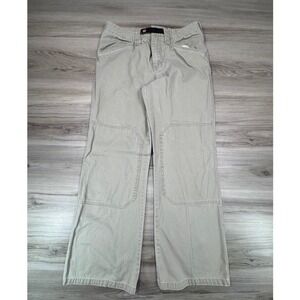 vintage Unionbay WMNS Double Knee Utility Carpenter Pants Khaki Wide Leg Size 7